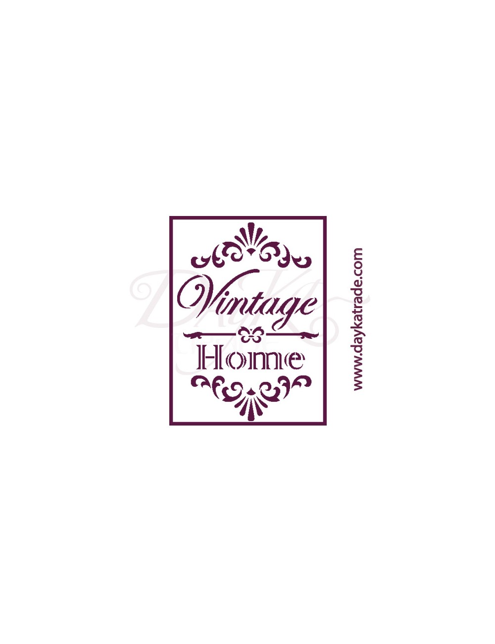 stencil A5 dayka texto "vintage home".