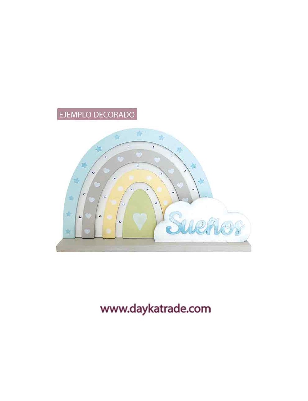 Quita miedos de arcoíris con letrero sueños y luces led