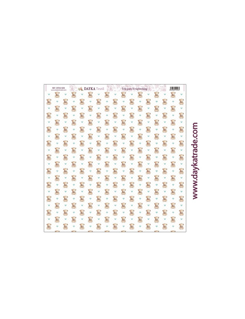 tela para scrapbooking - osos con corazónes