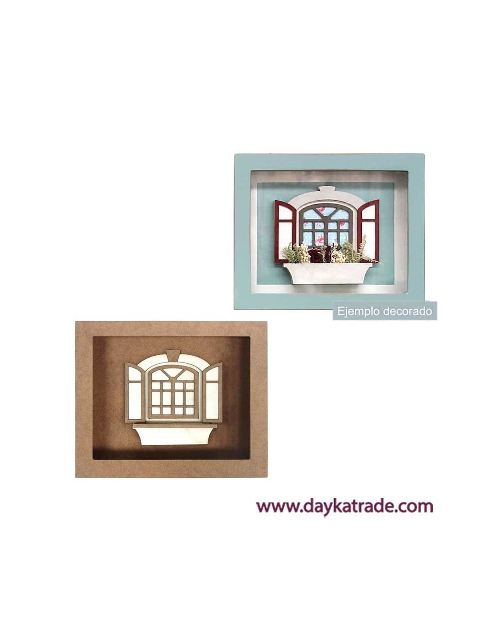 ventana arco y vitrina