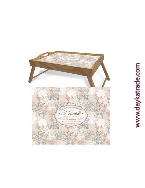Bandeja de cama con prediseñado flores "patisserie"
