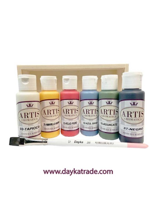Cajita 6 pinturas acríliCas artis