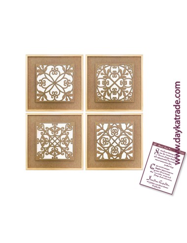 Conjunto 4 cuadros filigrana