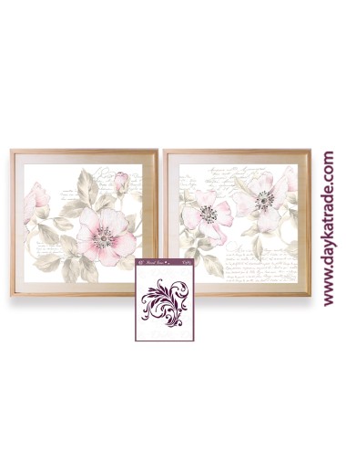 Conjunto de 2 cuadros rosas silvestres