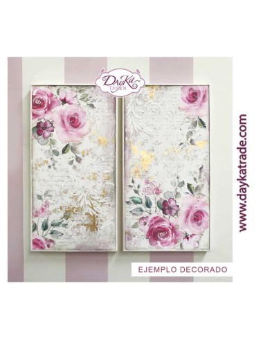 Conjunto de cuadros florales rosas