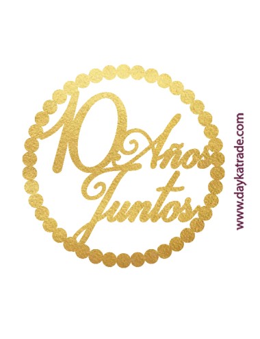 Deco dorado aniversario "10 años"