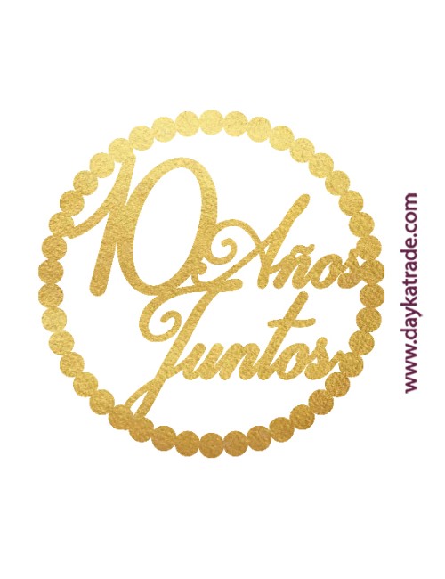 Deco dorado aniversario "10 años"