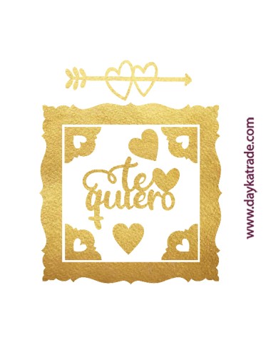 Deco dorado mensajes "te quiero"