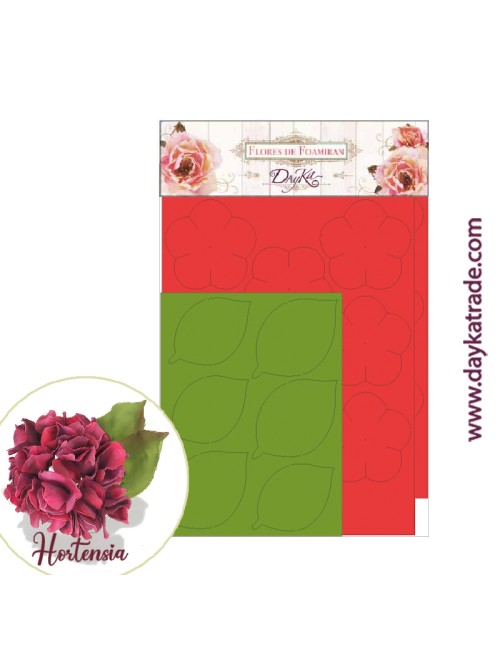 Flor de foamiran hortensia gigante - roja