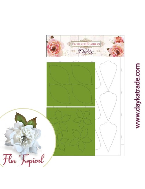 Flor de foamiran tropical blanca