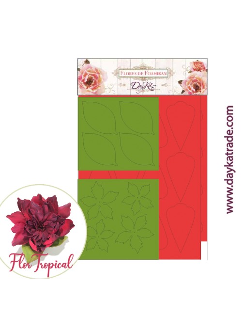 Flor de foamiran tropical roja
