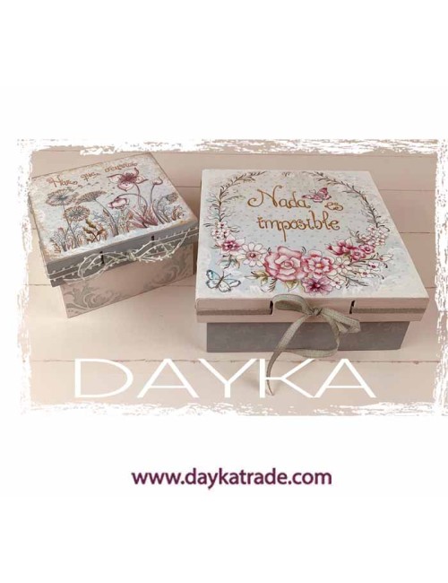 Kit 2 cajas lazo con prediseñados "nada es imposible"