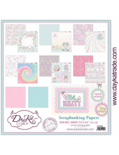 kit colección scrap "Be Happy" 12x12 pulgadas