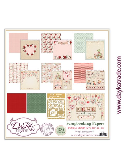 kit colección scrap "Love makes us fly" 12x12 pulgadas