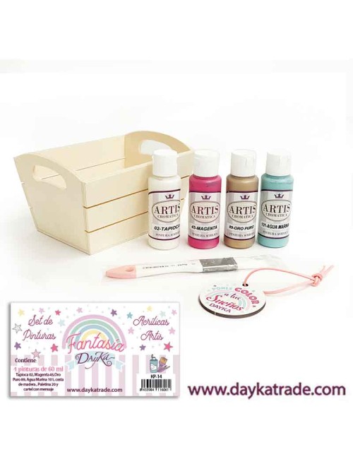 kit de pinturas acrílicas artis fantasía