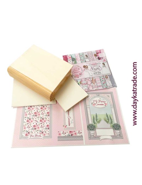Kit scrapbooking - caja libro Comunión niña