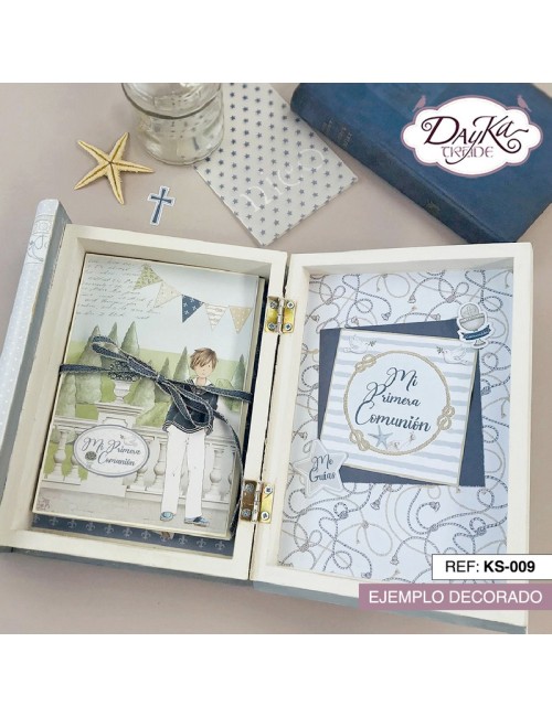 Kit scrapbooking - caja libro Comunión niño