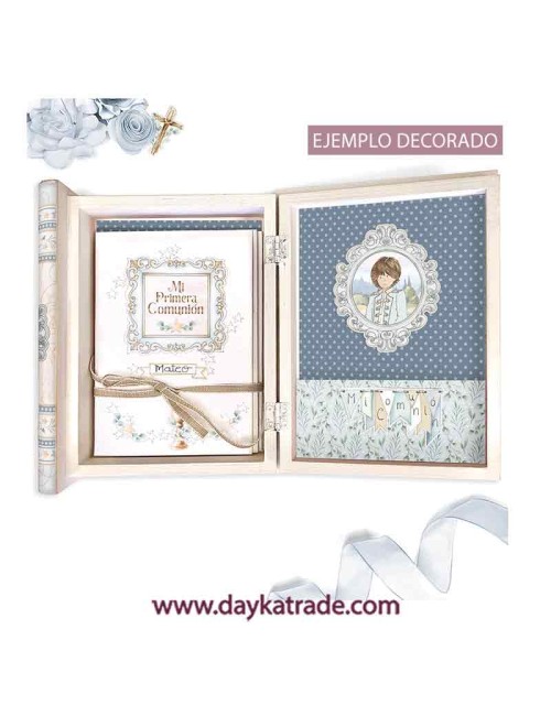 kit scrapbooking - caja libro Comunión niño  - "En Comunión con la naturaleza"