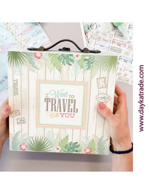 kit scrapbooking - desplegable maletín de viaje
