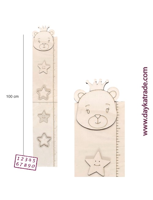 medidor infantil de madera oso