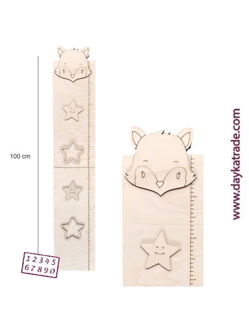 medidor infantil de madera zorro