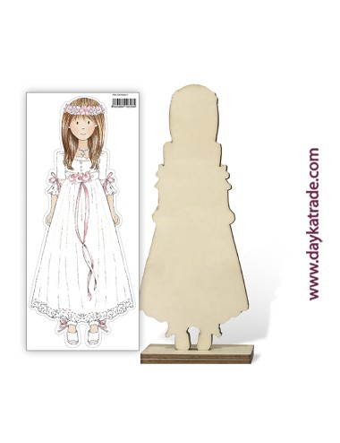 niña Comunión flores con tela pre-diseñada