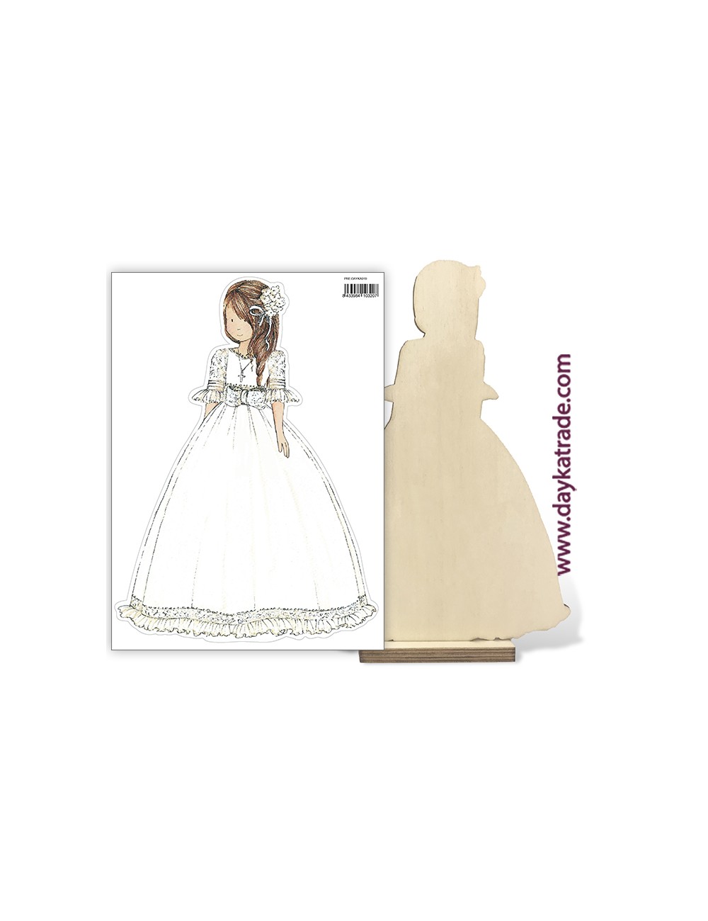 niña Comunión vestido con tela pre-diseñada