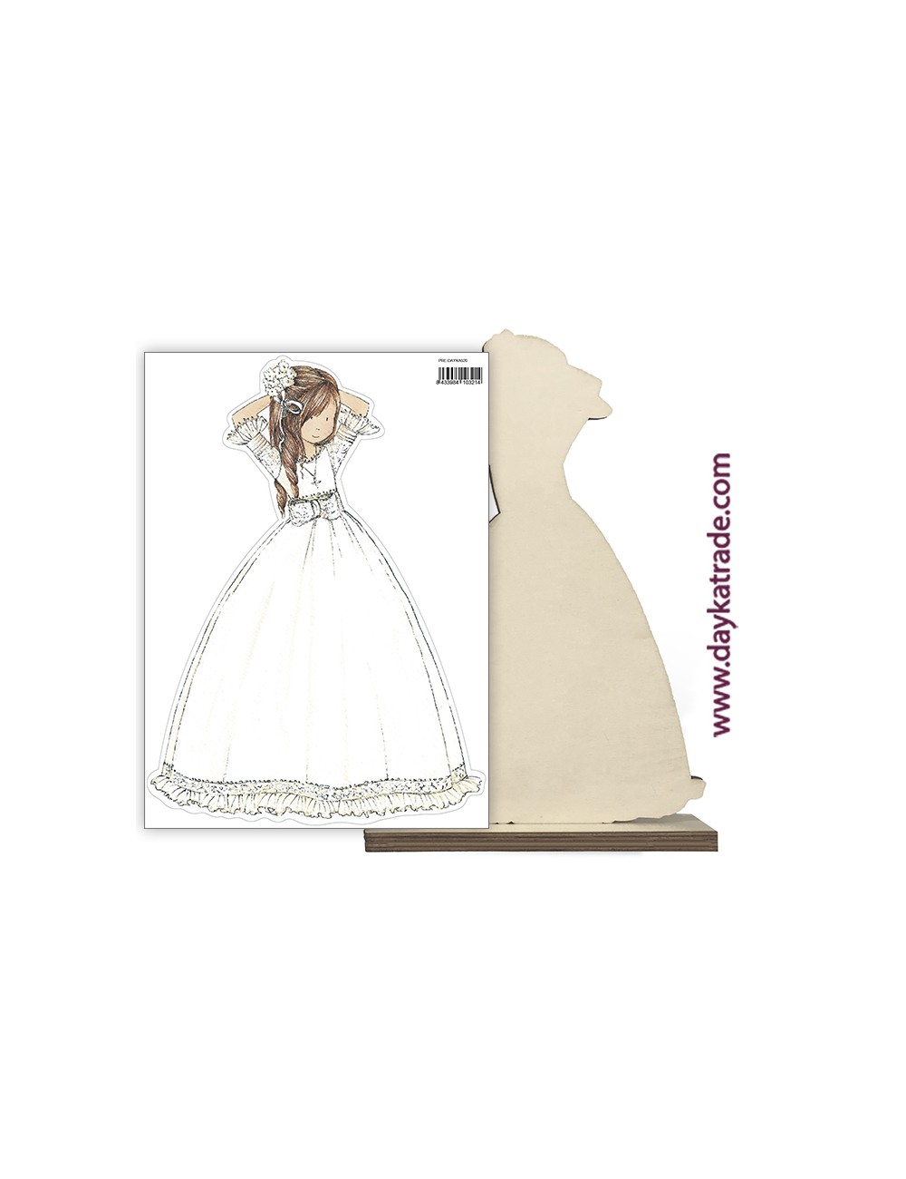 niña Comunión vestido con tela pre-diseñada
