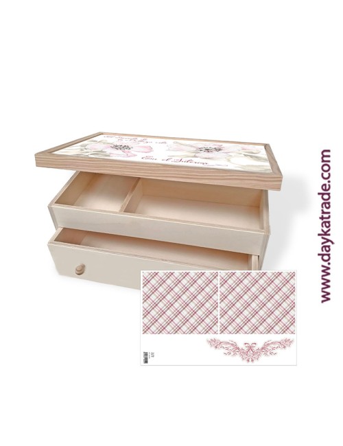 Caja maquillaje con tela pre-diseñada