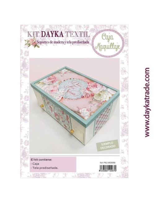 Caja maquillaje con tela pre-diseñada