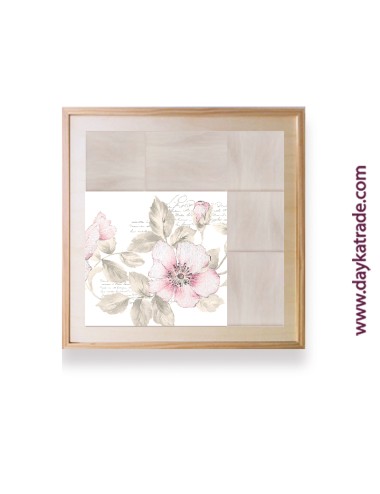 Cuadro rosa silvestre 70x70