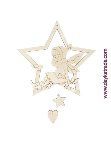 Estrella para colgar con hada de fantasía