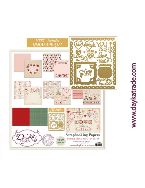 kit colección scrap "Love makes us fly" 12x12 pulgadas