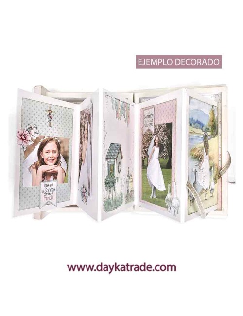 kit scrapbooking - caja libro Comunión niña - "En Comunión con la naturaleza"