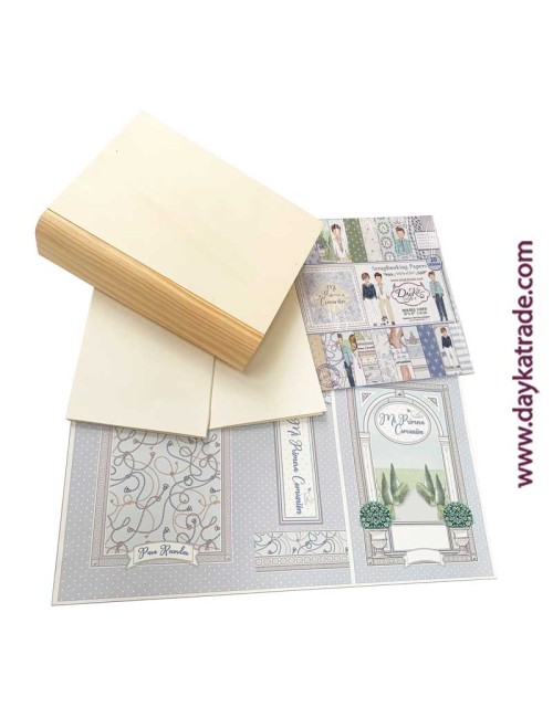 Kit scrapbooking - caja libro Comunión niño