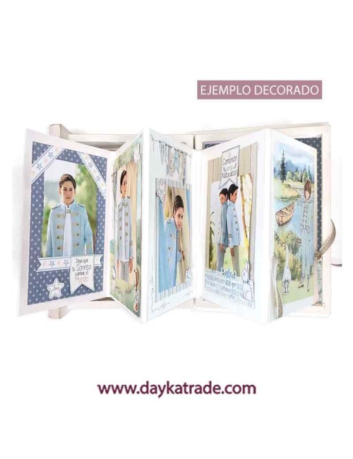 kit scrapbooking - caja libro Comunión niño  - "En Comunión con la naturaleza"