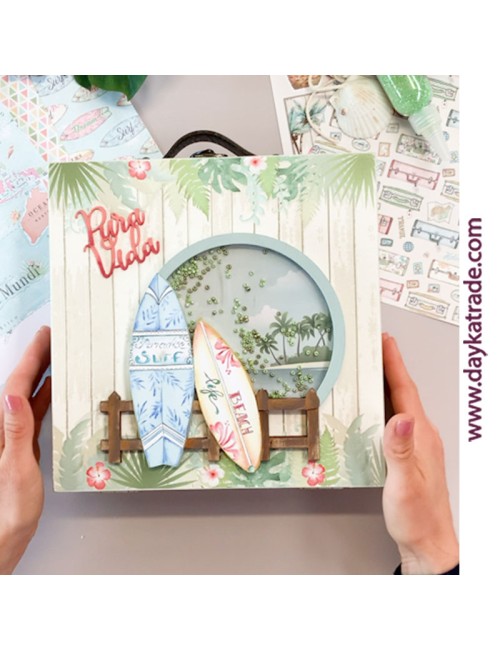 kit scrapbooking - desplegable maletín de viaje