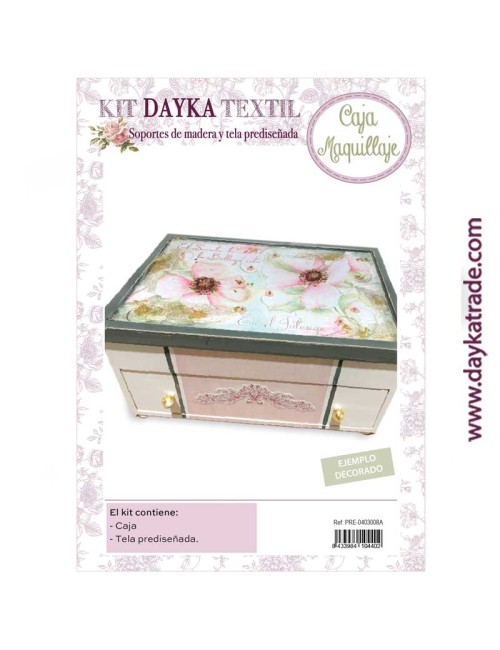 Caja maquillaje con tela pre-diseñada