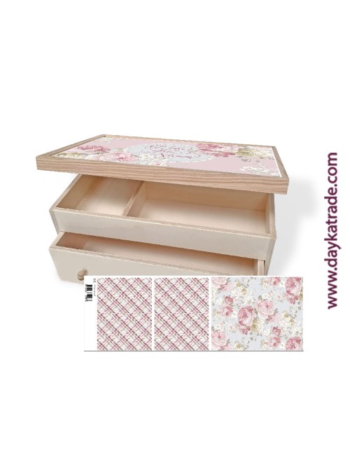 Caja maquillaje con tela pre-diseñada