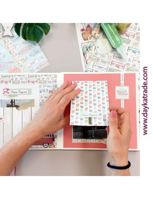 kit scrapbooking - desplegable maletín de viaje