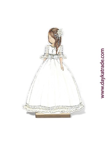 niña Comunión vestido con tela pre-diseñada