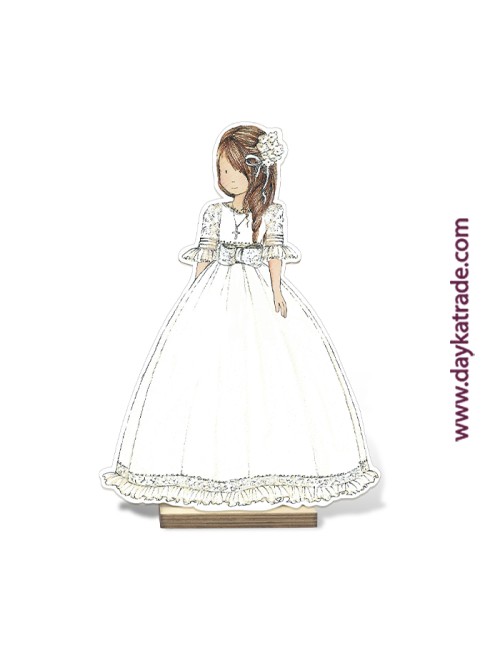niña Comunión vestido con tela pre-diseñada