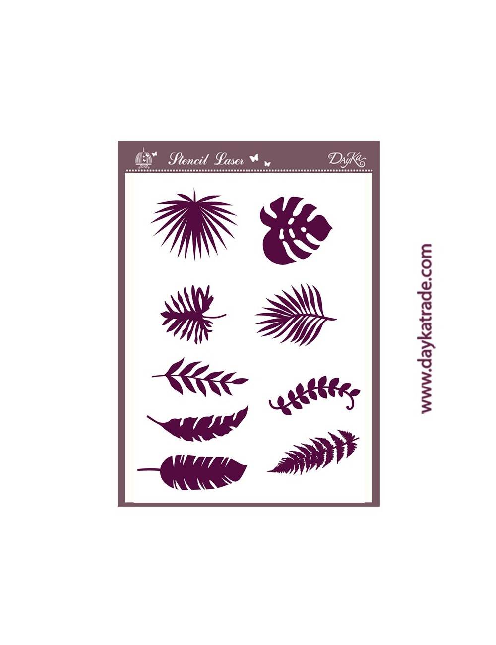Stencil  A3 topical hojas dayka