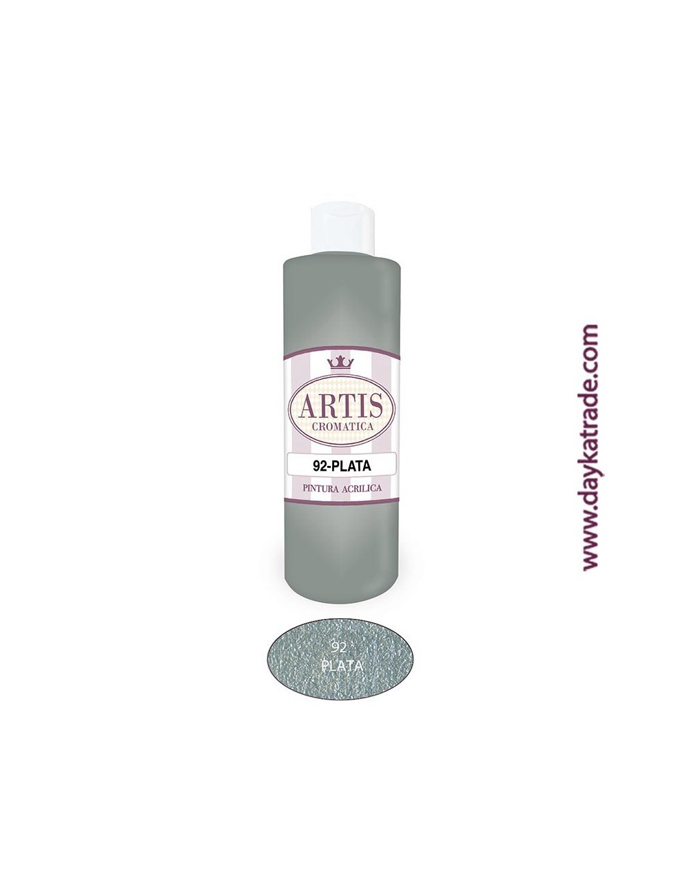 nº 92 plata pintura acrilica artis (250ml) metalizada