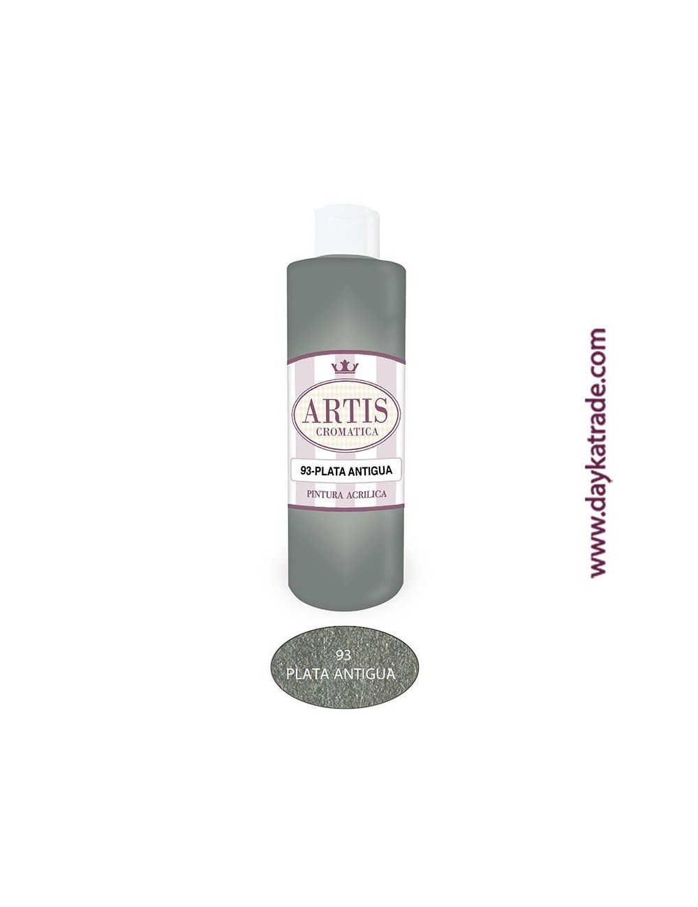 nº 93 plata antigua pintura acrilica artis (250ml) metalizada