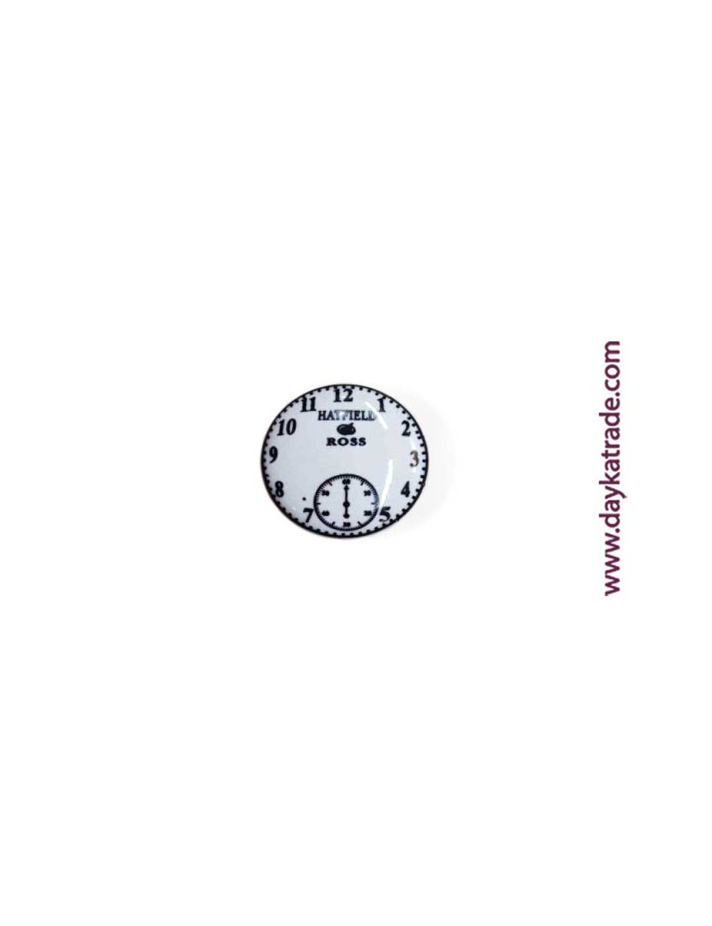 Tirador Cerámico Reloj Blanco Y Negro Con Herrajes Metálicos
