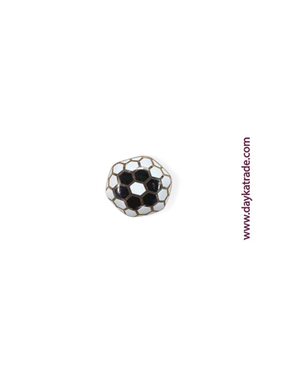 Tirador Cerámico Hexagonal Con Herrajes Metálicos