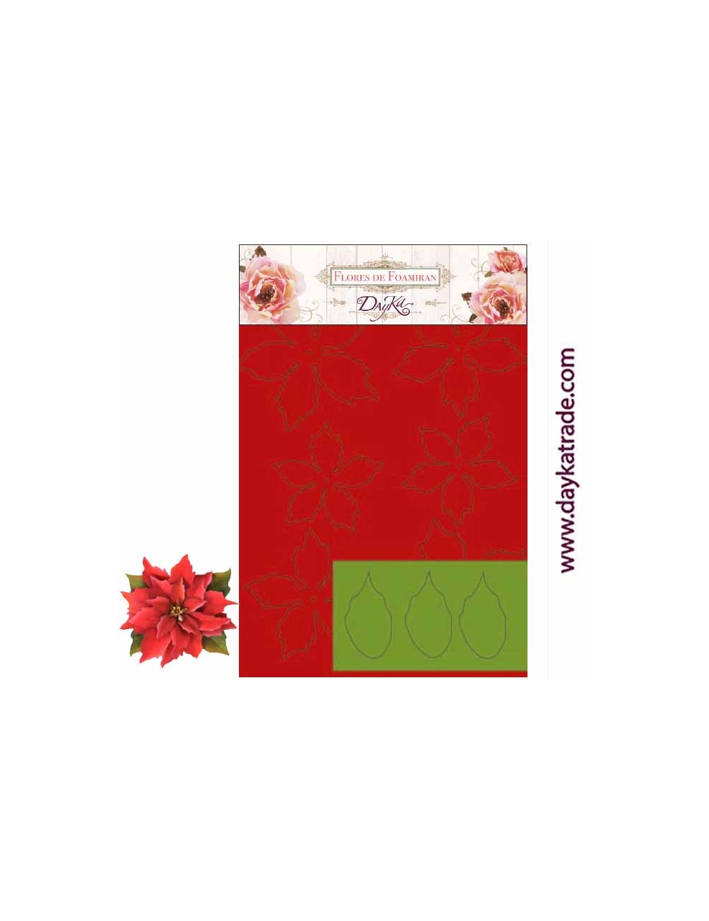 Flor De Foamiran Poinsettia Roja O Flor De Pascua