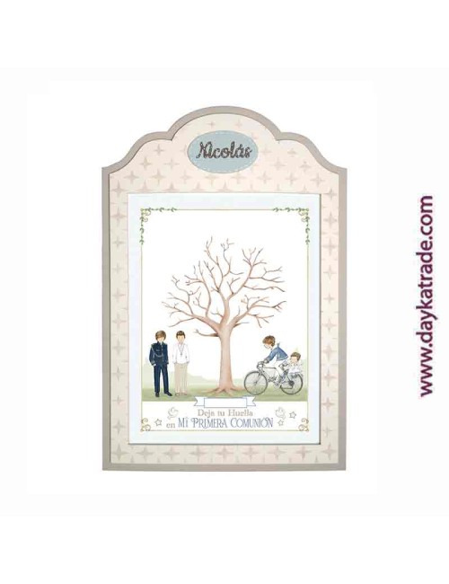 Árbol de huellas Comunión Niños Con Marco