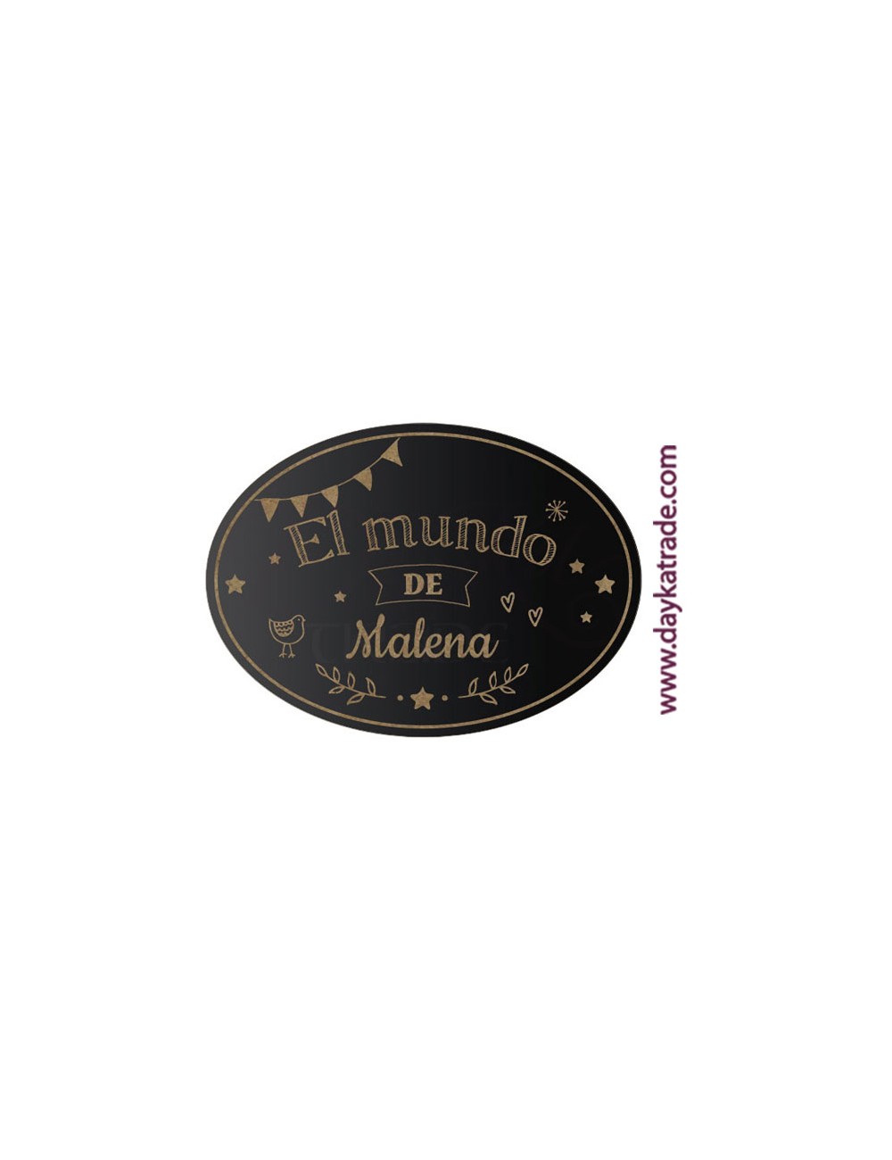 Placa Puerta Pizarra Infantil Pajarito Óvalo